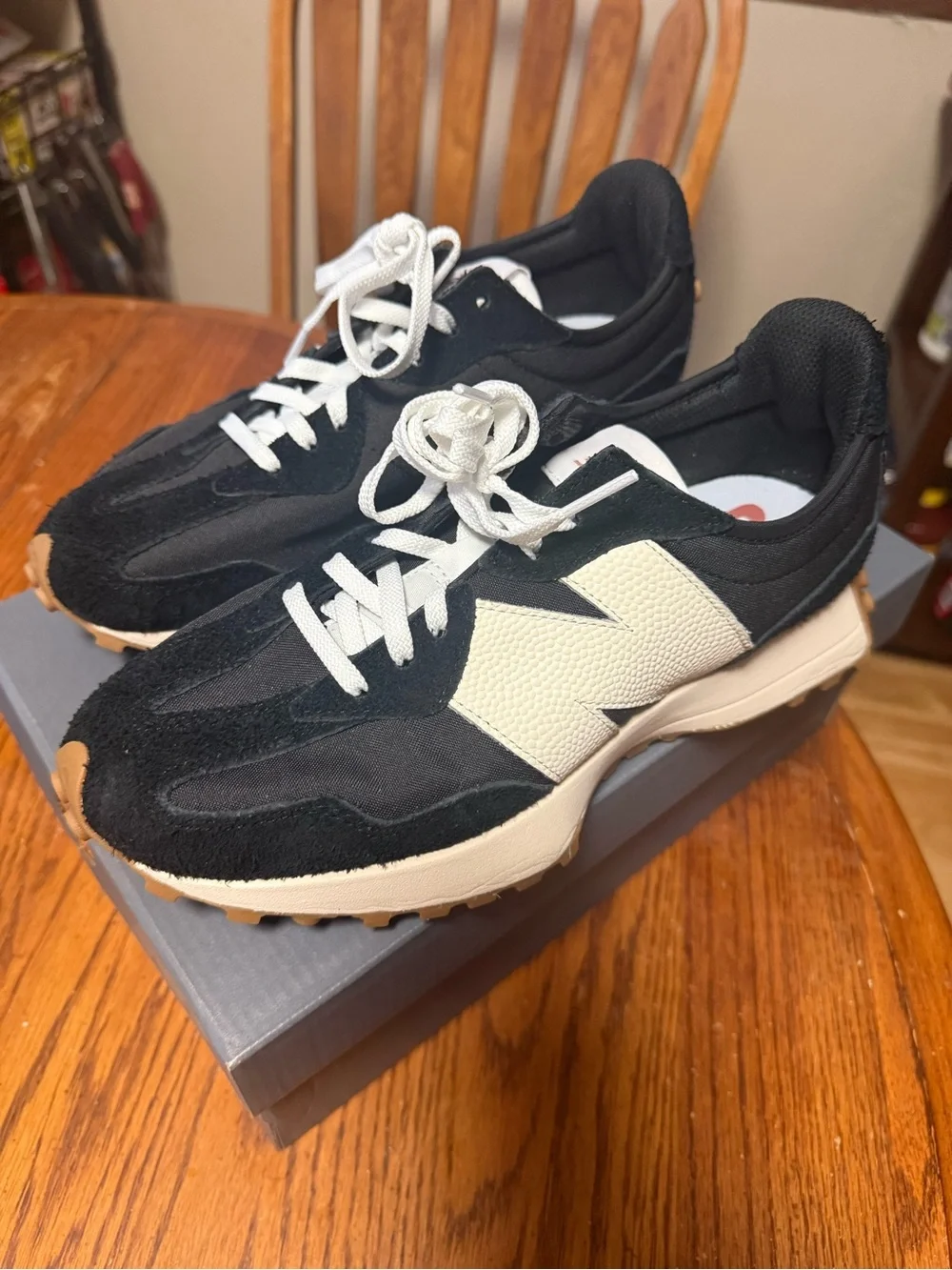 New Balance Black White Gum Athletic Sneakers
